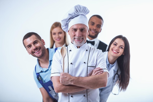 Uśmiechnięci kucharze
